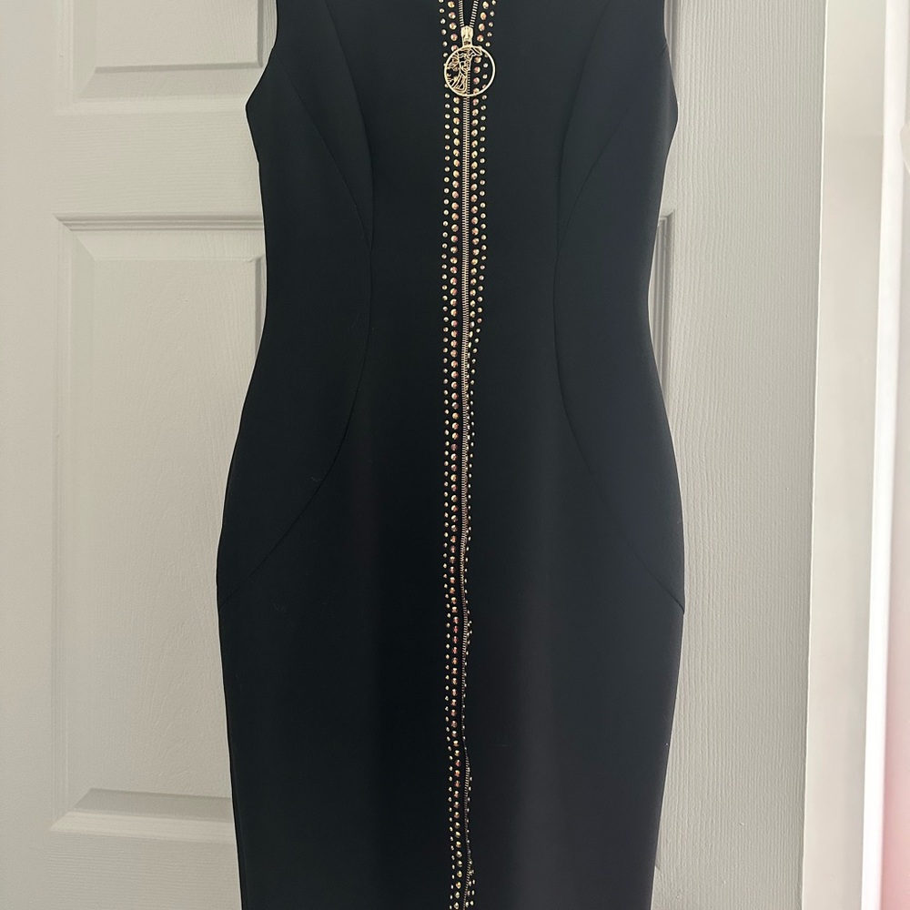 Versace Black & Gold Midi Dress – Medusa Emblem – EU 44 / US 10 – Authentic
